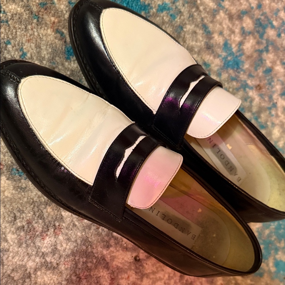 Bandolino Two-Tone Black and White Loafers